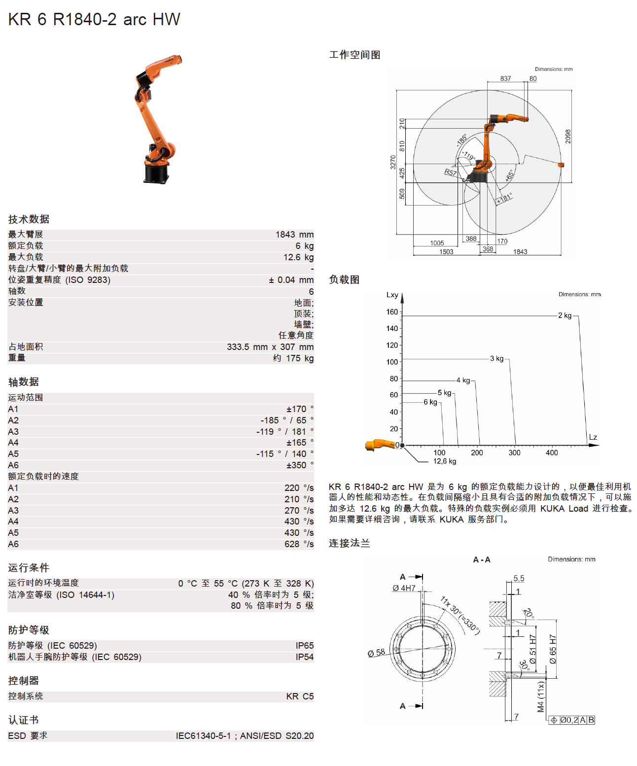 库卡弧焊机器人KR 6 R1840-2 arc HW产品样册